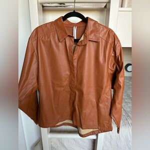 Anthropologie Tan Faux Leather Jacket